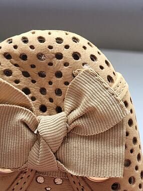 iFlex Women's Brown Polka Dot Bow Ballet Flats Slip-On Round Toe 9 Leather